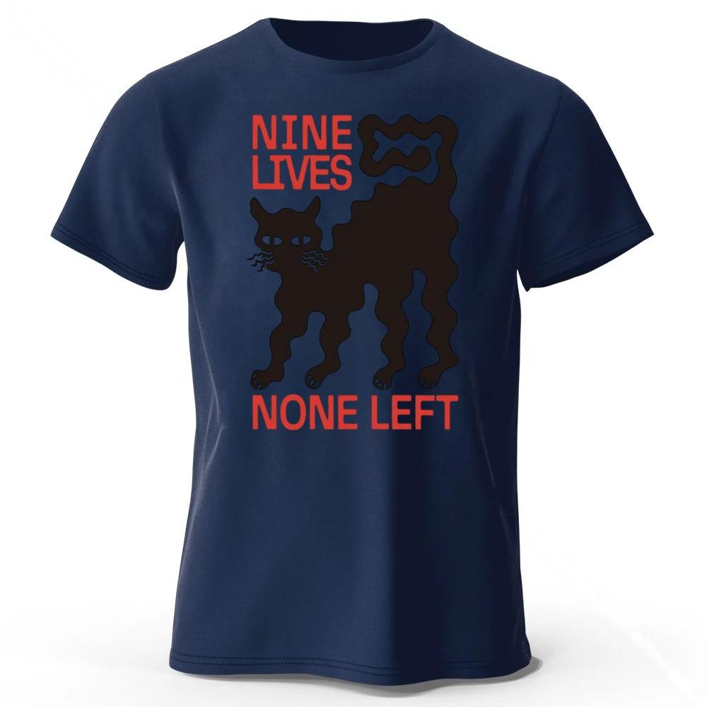 

The Mischievous Cat That Can t Die Creative Printed Pure Cotton T-shirt for Men Fitness Running Plus Size Loose Sports Tees XL