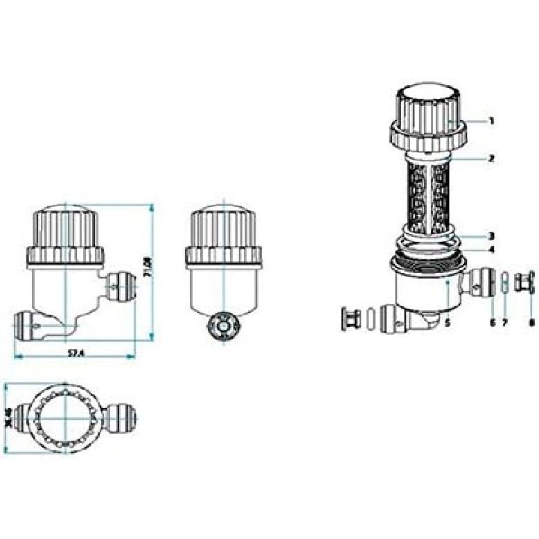 CHUNHUI Misting Cooling System Filter for 1/4" Water Tube Inlet Water, Outdoor Gardening Water Inlet Filter,Stainless Steel Sediment Filter 120 Mesh