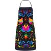 Mexican Floral Aprons, Waterproof Adjustable Apron for Kitchen Bbq with 2 Pockets, Gifts for Women Men