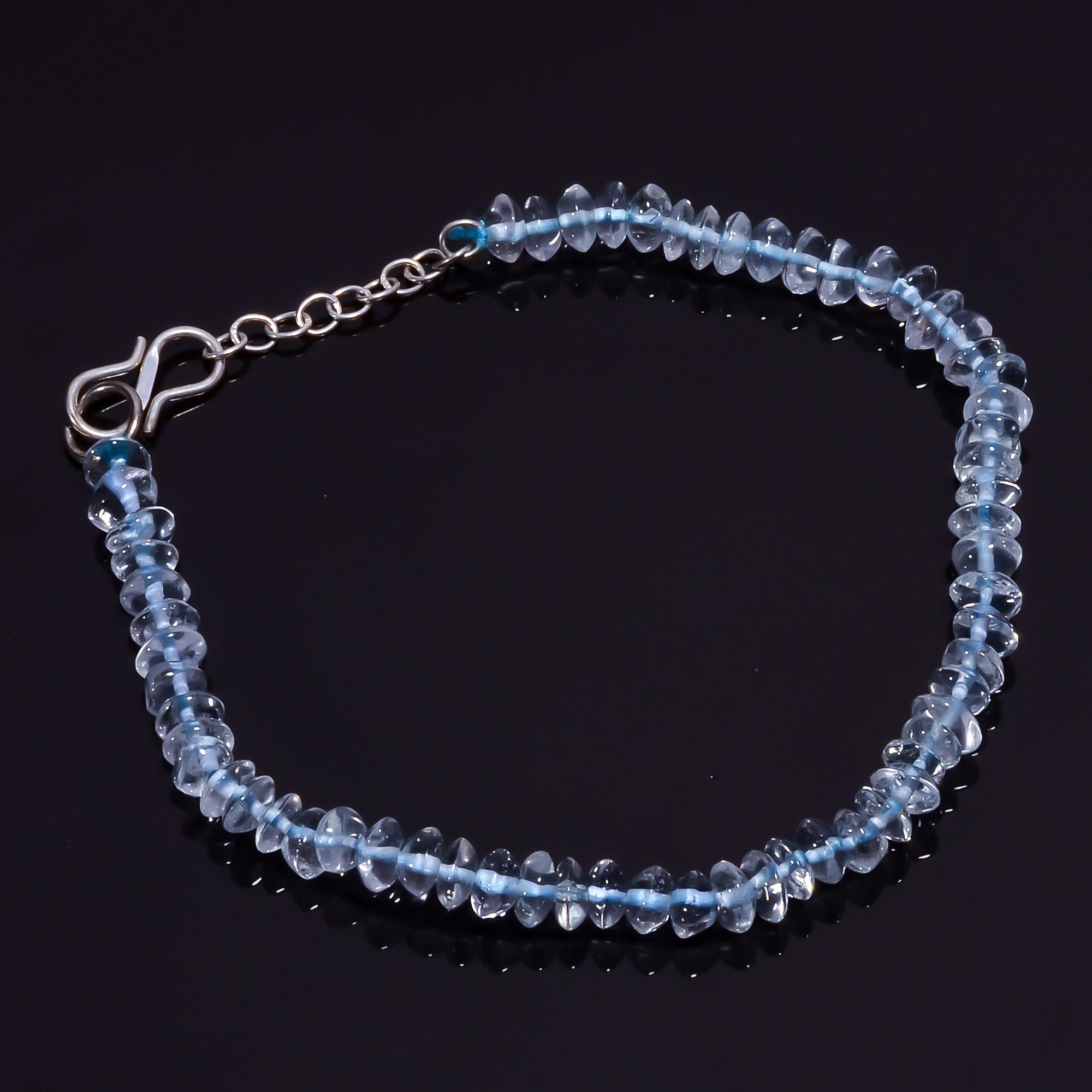 AAA+ 100% Натуральный Кристалл Блюдце Гладкие Бусины Браслет 4-5 мм 7-8 UB-8556