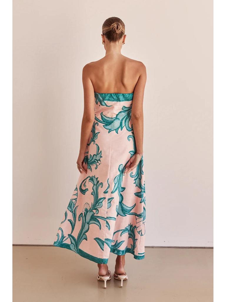 In-Stock 25 Slim Halter Strapless Summer Dress with European & American Print - Style 68557