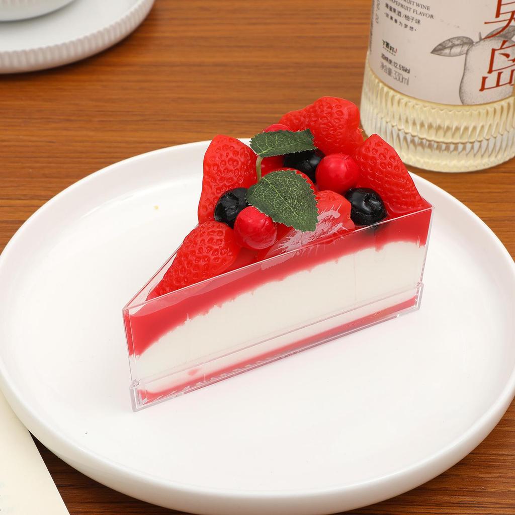 PU Fruit Cake Slice Model - Dessert Cream, Pudding, and French Mousse Display
