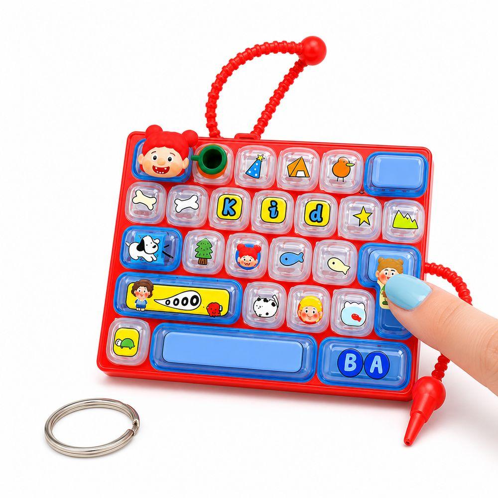 26-key Keyboard Keychain Clear Key Sounds Press Button Toy Keyboard Fidget Toy Bag Ornament