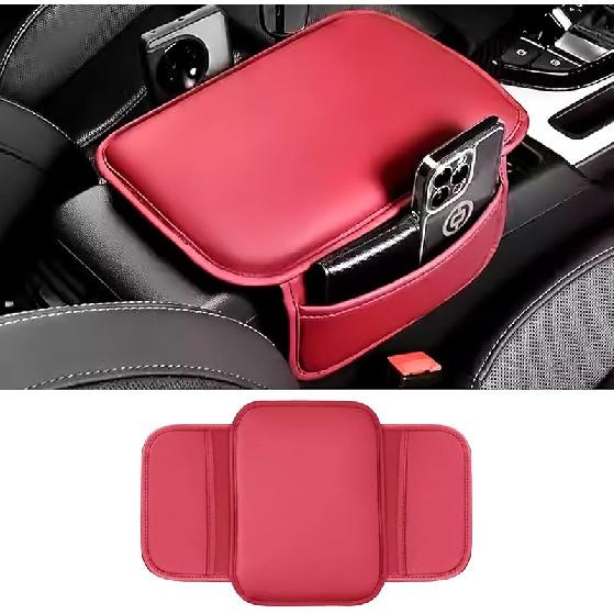 Car Center Console Cover, Leather Comfort Armrest Cover With 2 Storage Bag, Interior Car Accessories Universal Car Arm Rest Cover Pad For Car