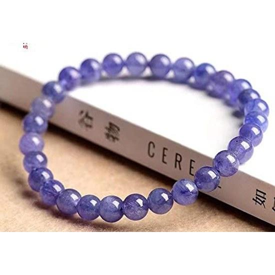 EasternStar Tanzanite Blue Zoisite Ilmenite Bracelet 7A 10mm Power stone Natural