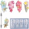 3D Design Nail Carving Mold Clear Silicone 3D Silicone Nail Art Molds  DIY Nail Supplies