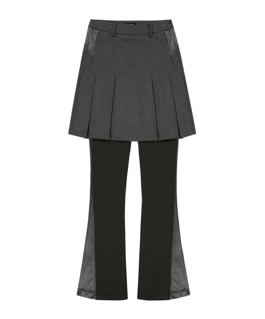 OJOS Pleated Jersey Skirt Pants / Gray