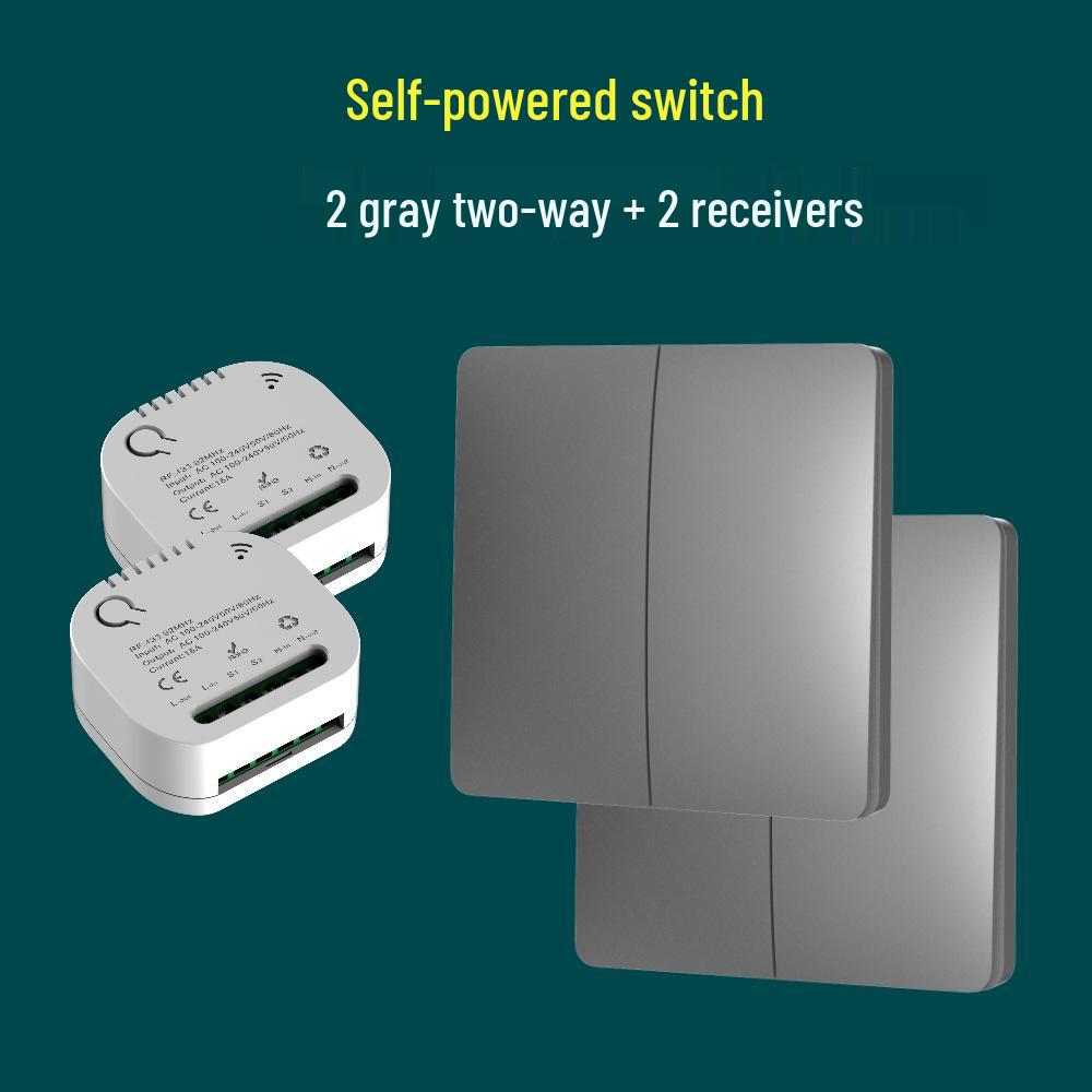 Întrerupător de lumină wireless cu auto-alimentare cu buton mare - Nu necesită cablare sau baterii