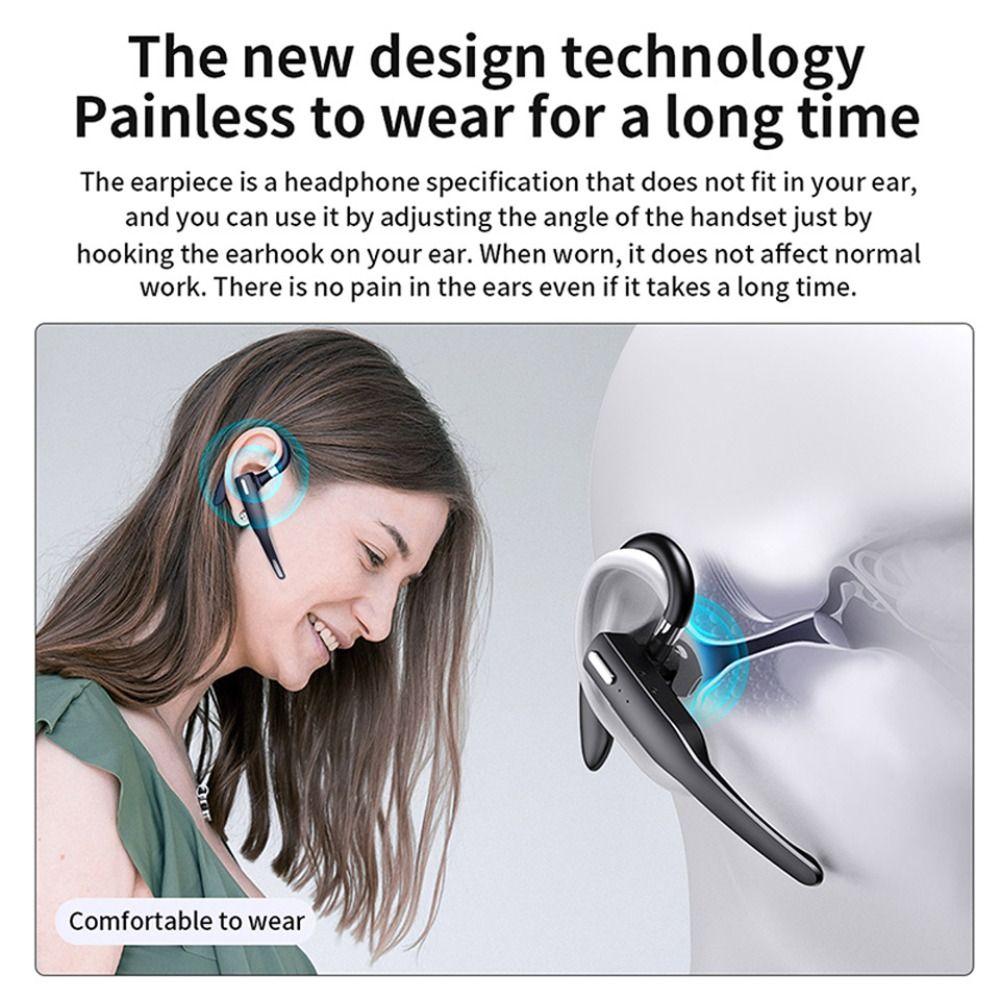 Built-in Mic Wireless Headset BT5.1 Handsfree Earphone Business Earpiece for Android IOS