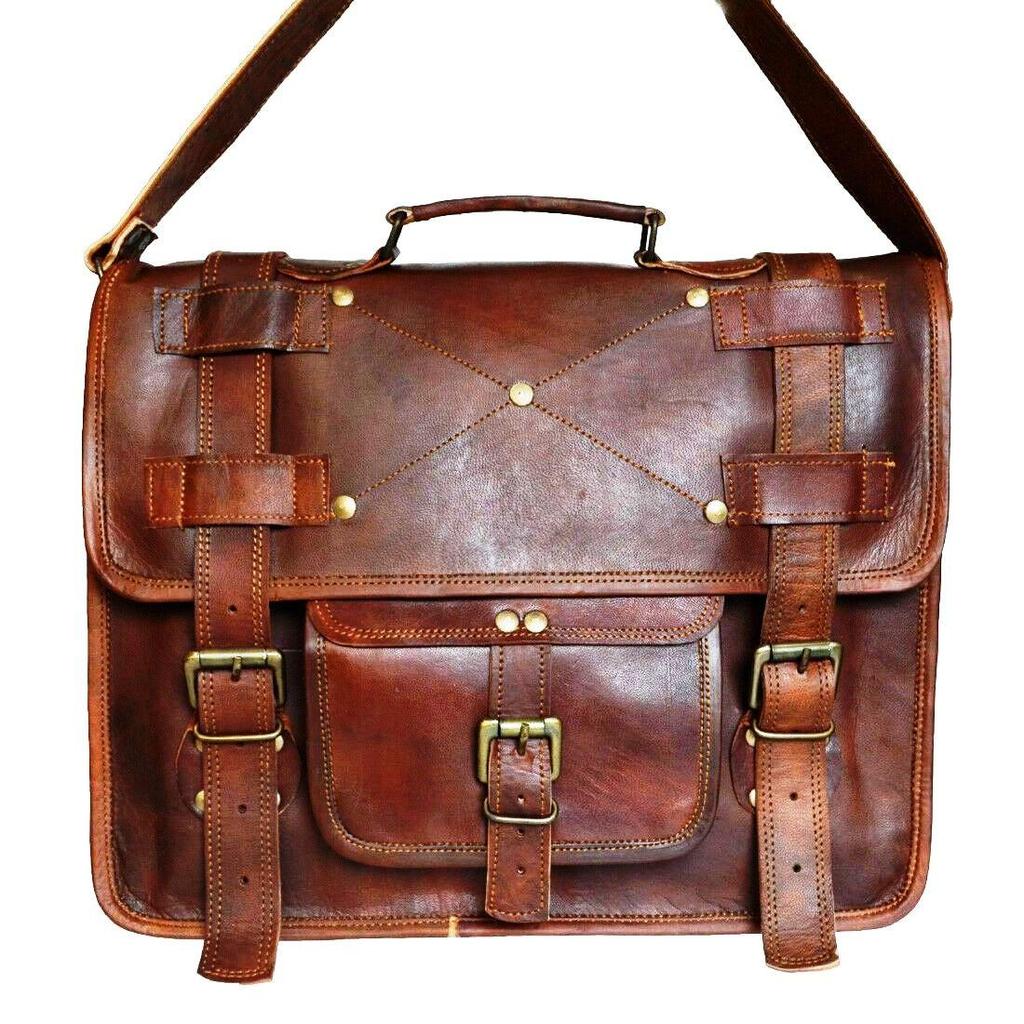 Vintage Briefcase Satchel Soft Leather Laptop Messenger Bag Shoulder New