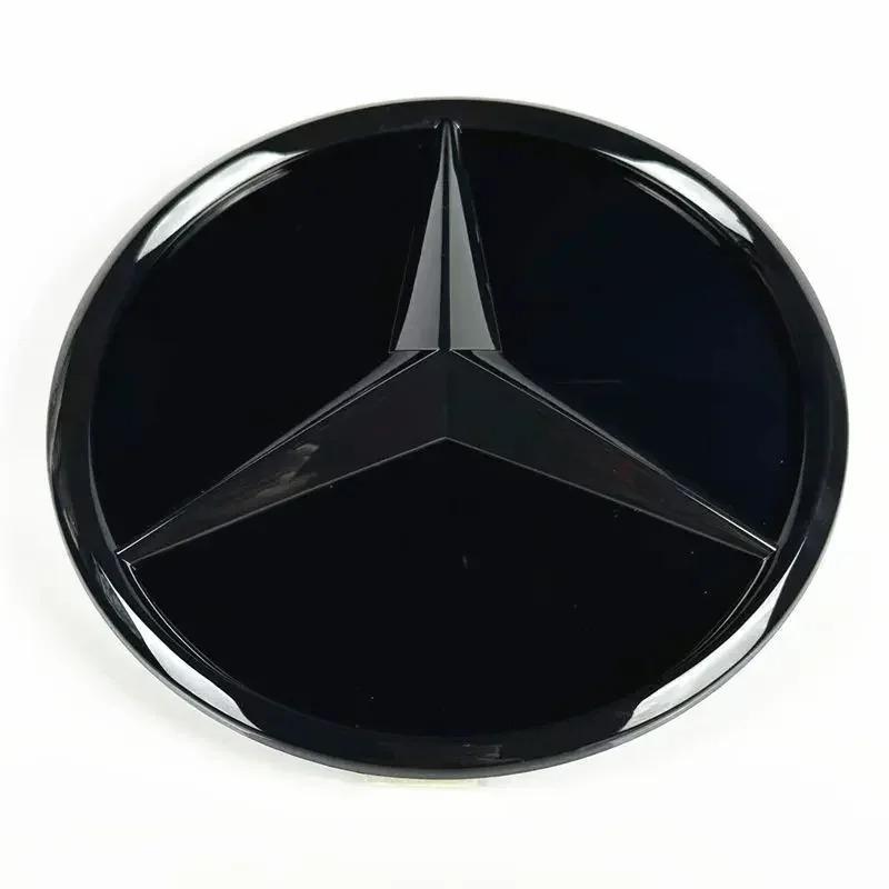 3d Chrome Black Star Logo Car Front Grille Emblem Mercedes Benz Amg W205 W212 W207 A B C E SLK GLK CLA CLS Viano GL ML R Class FK1