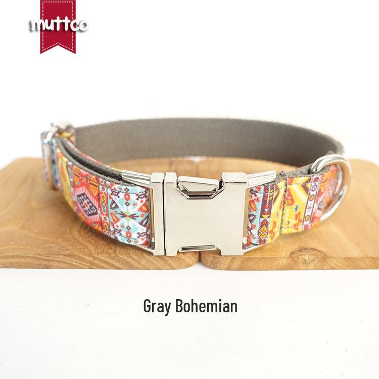 Ethnic Style Metal Buckle Dog Collar - Simple Design Pet Accessory XL