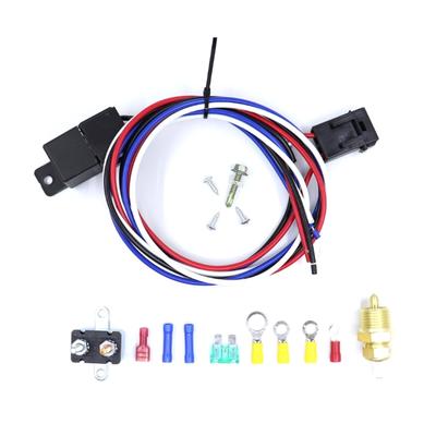 60A Electric Radiator Fan Relays Kit 30~50℃ Electric Fan Wiring Kit with Temperature Sensor Switches