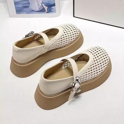 Gewebte Mary Jane Schuhe mit dicker Sohle, Kinder Sommer hohlgeschnittener Rock 2025 neue beliebte Abendsandalen