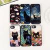Cover for Xiaomi Redmi Note 12 11 10 A3 Pro 10A 10C 12C Note12 5G 4G Casing Phone Case Black Kitten Cat Eye Cute Anime