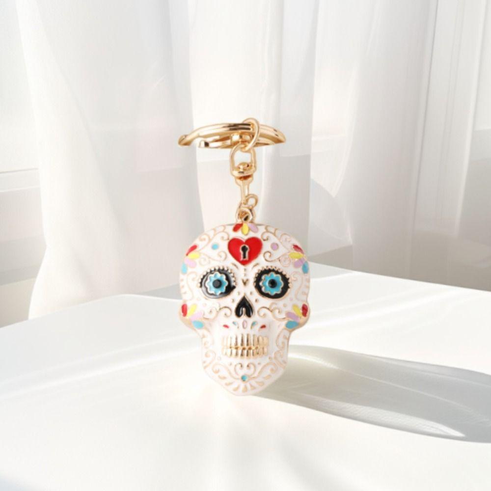With Buckle Skeleton Keyring Mandala Skull Key Chain Pedant Creative Skull Keychains Car