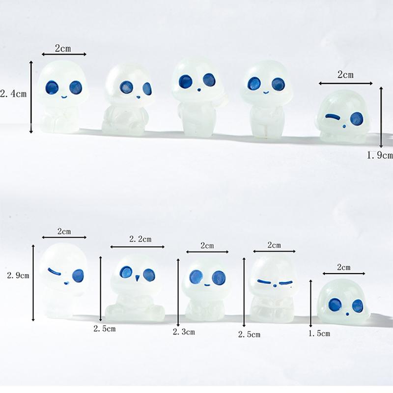 Creative Cartoon Luminous Ghost Figurine Micro Landscape Decoration Cute Miniatures DIY Home Decoration Accessories Gifts