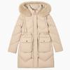 Fashion Winter Woman Long Parkas Hooded With Faux Fur Collar Thick Warm Jacket Detachable Sleeves Women's Coats