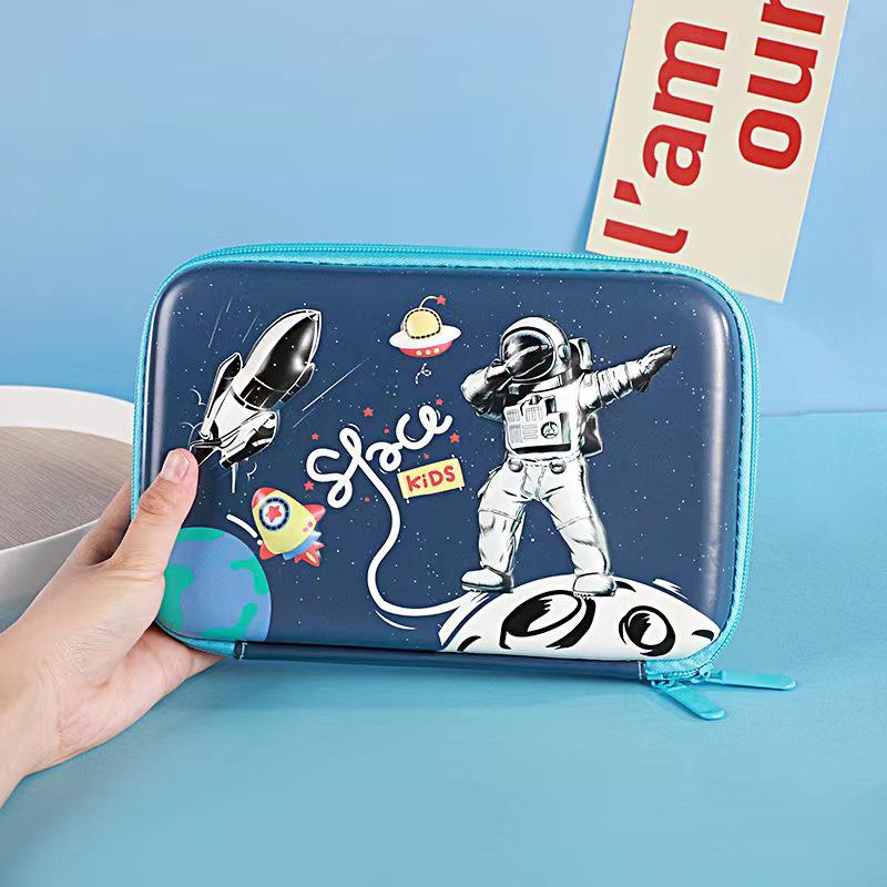 Cartoon Astronaut Large Capacity Pencil Case - Multi-purpose EVA Pencil Box for Kids