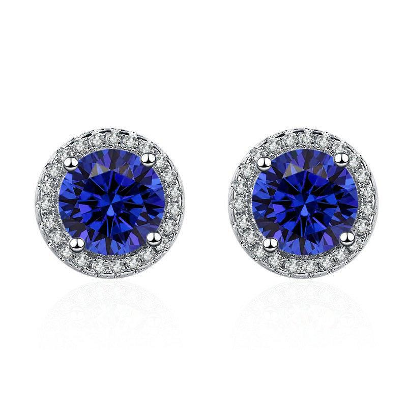 Colorful Zircon Crystal Earrings for Women - Trendy European & American 'Goddess' Jewelry