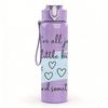 1PC Wind Heart Quote 750ml Color Plastic Sports Water Bottle Leakproof Flip Straw Lid Suitable for Sports Office Home Use