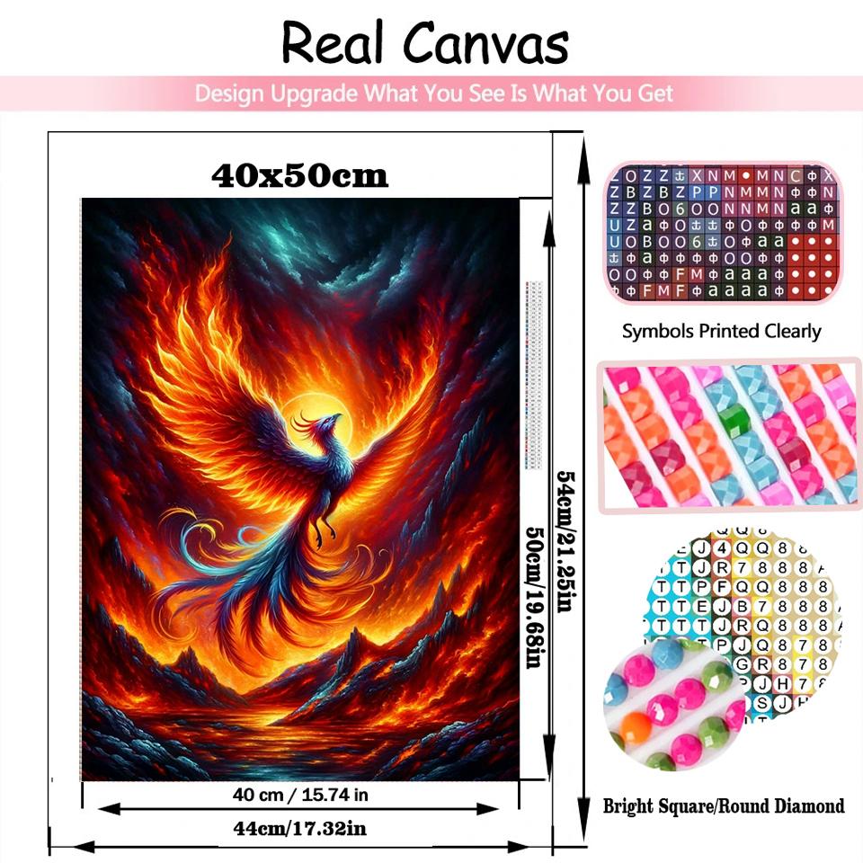 Phoenix 5DDIY Diamantová malba Zvířecí Krajina Obrázek Úplný čtvercový/kulatý Šperk Kříž Vyšívaná mozaika Domácí dekorace