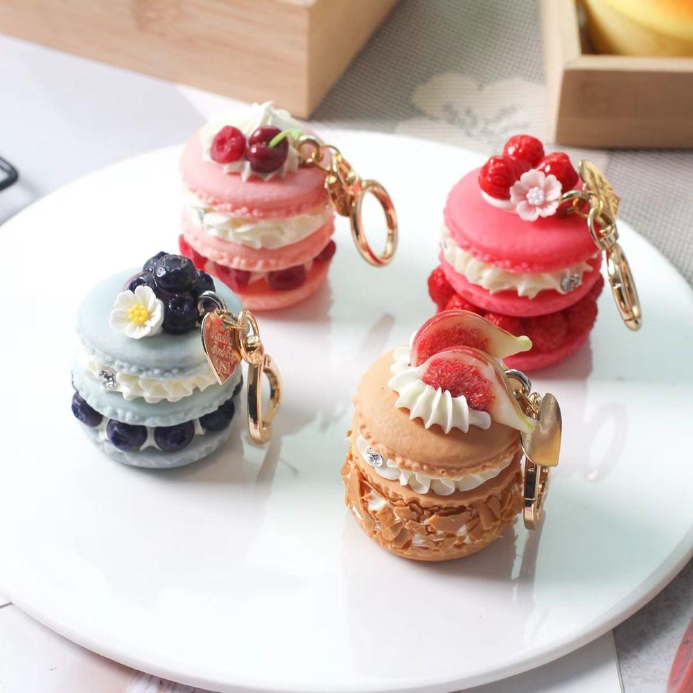 Simulation Cake Keychain Simple Funny Food Keyring Fashion Fruit Dessert Pendant Best Friend Gift