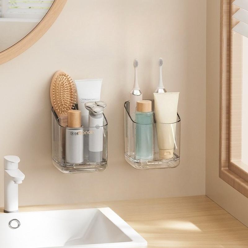 Wall-mounted Toothbrush Rack, No Need for Drilling, Bathroom Comb and Toothpaste Storage Wonder, Electric Toothbrush Rack