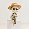J0MC Resine Scheletro Pescatore Ornamento Miniatura per Accento Unico Giardino di Halloween