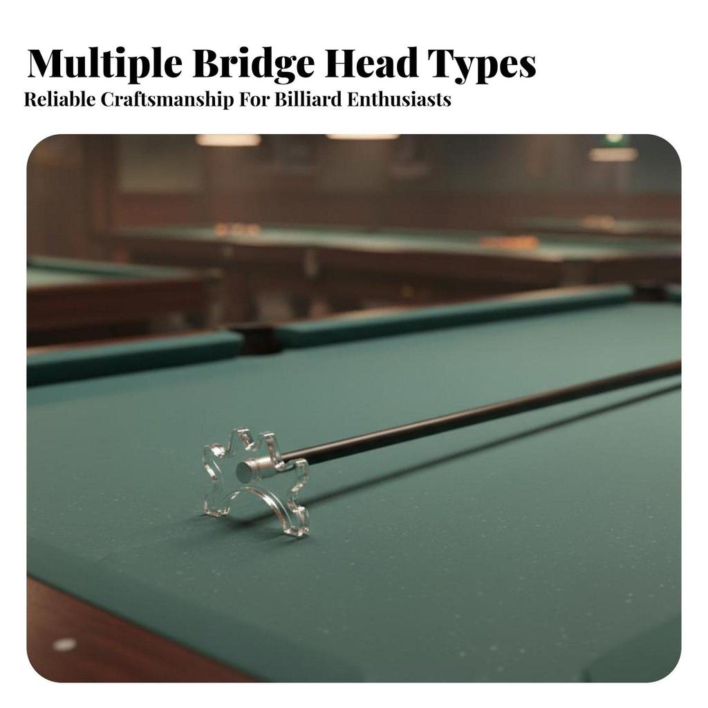 Universal Fit Pool Cue Bridge Head Smooth Glide Billiards Rod for