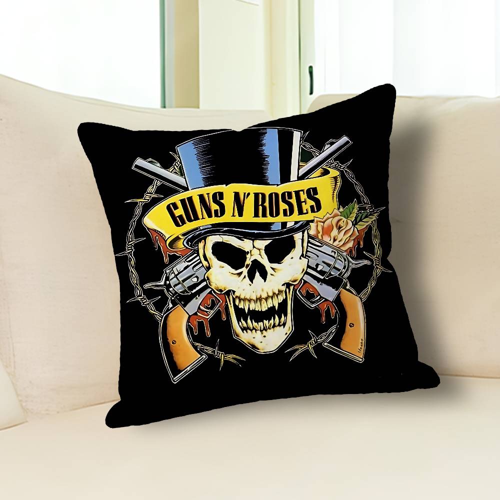 Rock G-Guns N R-Roses Various Sizes Square Pillow Case For Car Home Bedchamber Decor Custom Valentine Gift