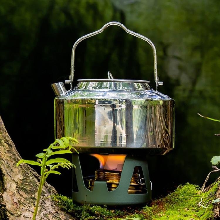 Portable Aluminum Alloy Alcohol Stove with Lid Outdoor Camping Picnics Stove