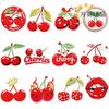 New Fruit Embroidery Cloth Sticker, Clothes Bag Decoration Patch Sticker, Cherry Small Mouth Computer Embroidery Stamp, Ironing