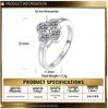 Multi-Color Four-Leaf Clover S925 Sterling Silver Ring for Women – Light Luxury, Enhances Skin Tone, High-End Feel.