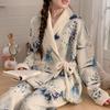 Plus Size Maternity Kimono Pajamas - Autumn/Winter Cotton for Postpartum & Breastfeeding