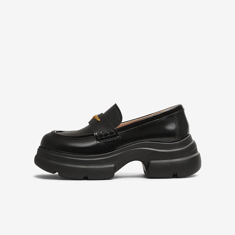 TATA Women's British Loafers with Heart Detail