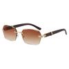 Manufacturer UV400 Female Sunglasses for Women Frameless Sun Glasses in Various Colors Transparent Blue Gray Tea