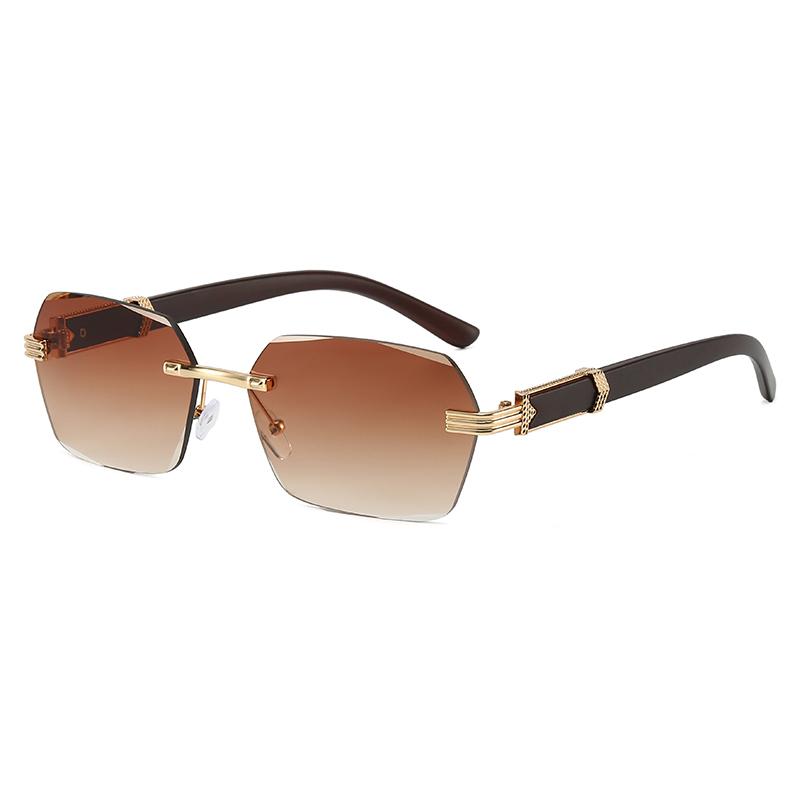 Manufacturer UV400 Female Sunglasses for Women Frameless Sun Glasses in Various Colors Transparent Blue Gray Tea