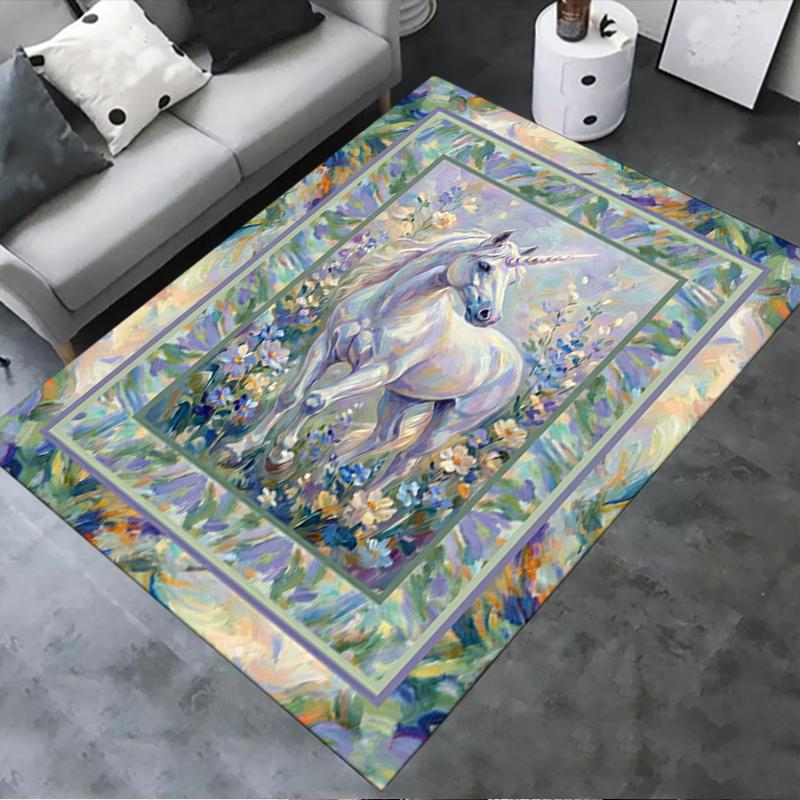 2025 New Unicorn Animal Carpet Rug for Living Room Bedroom Home Sofa Decoration,Kids play Non-slip Floor Mat136