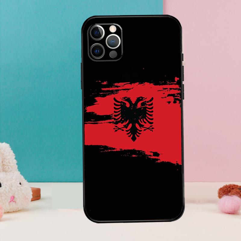 Albanian Flag Phone Case For iPhone 17 Air 16 14 13 12 11 15 Pro Max 12 13 mini 15 16 Plus 16e Cover Coque