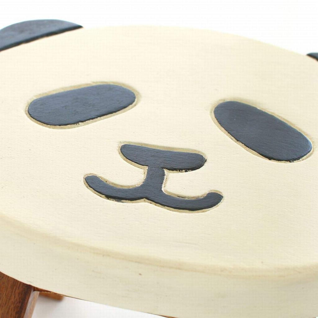 Wooden Chair, Round Stool (Panda Pattern), Interior Furniture, Natural Goods
