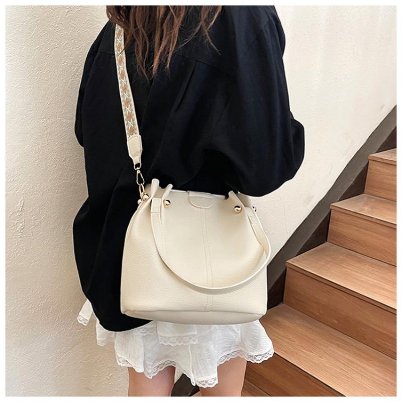 Bolso cruzado de hombro tipo cubo con correa ancha estilo coreano para mujer
