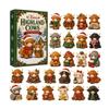 Highland Cow Advent Calendar 2026 With 24 Mini Cattle Figurines, 2D Acrylic Christmas Tree Decoration Pendant, Christmas Gift