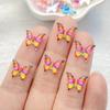 50Pcs Cute Mini Cartoon Colorful Butterflies Nail Art Resin Designer Charms Diy Craft For Nail 3D Decorations Jewelry