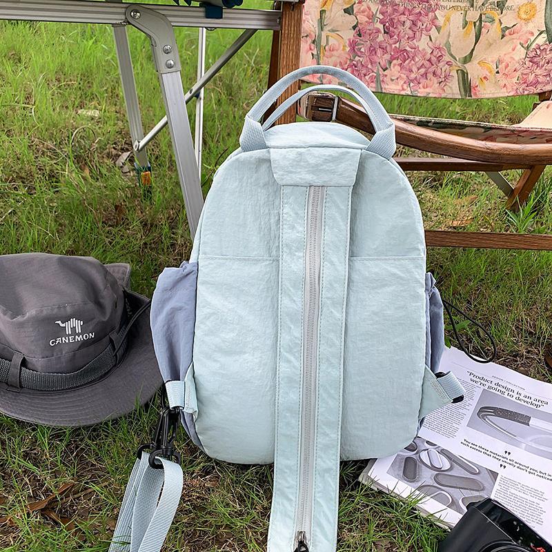 Contrast Color Backpack Student Travel Lightweight Backpack Large Capacity Backpack
