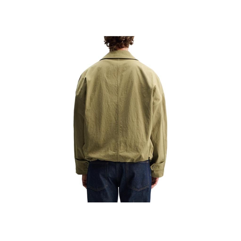Zara Minimalist Comfortable Versatile Casual Short Sleeve Windbreaker Men Outerwear Yellow-Green 08281292-35