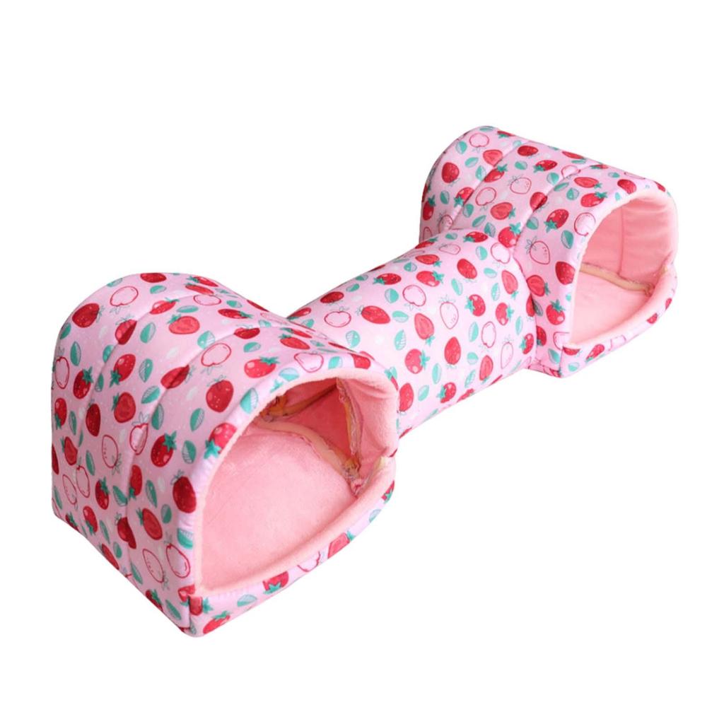 Guinea Pig Tunnel and Bed Hamster Hideout Breathable Entertainment Corner Tunnel Tube Guinea Pig Bed for Small Pets Mice