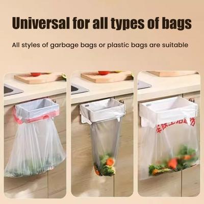 Trash Can Holder Foldable Under Sink Trash Bag Organizer Large Opening Compact Portable Waste Storage Rack