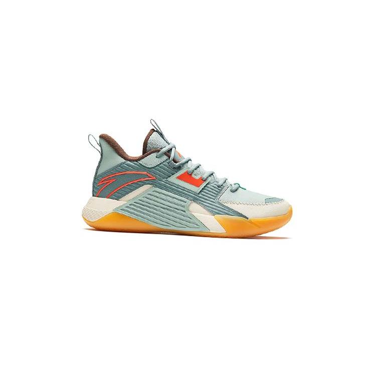 Anta Sui Yi 3 Cushioning, Wear Resistant Low top Basketball Shoes Men's Gray Green 112341604-2