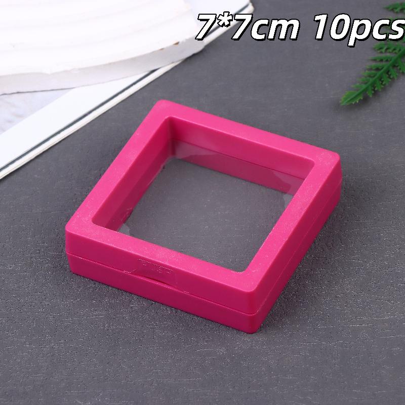 10Pcs Transparent Floating Display Box Plastic Film Jewelry Packaging Box Jewelry Necklace Ring And Collectible Storage Box